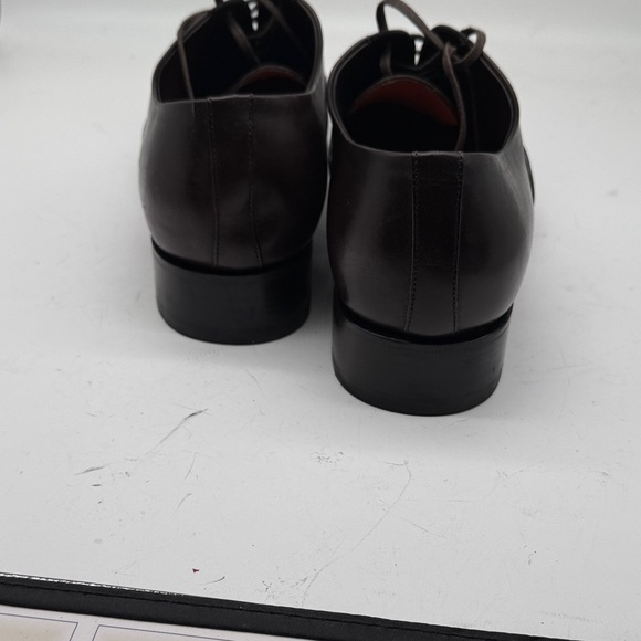 Santoni Dark Brown Leather Oxfords - Picture 4 of 6